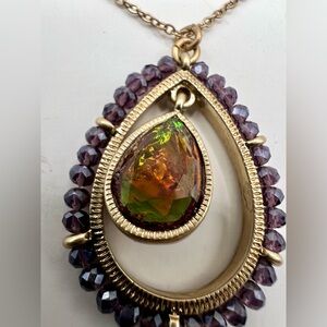 **RARE** Vintage Premier Designs Purple Stones Pendant Necklace